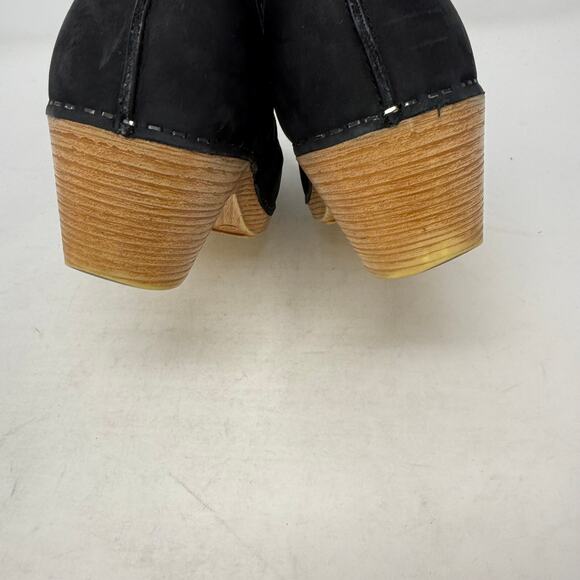 Dansko Black Leather Ankle Boots Maria Size 39 Comfort Block Heel Side Zip Clogs - Picture 10 of 15